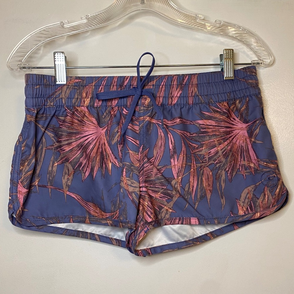 ONeill Womens Tropical Palm Print Board Shorts Purple Pink Size Small RN85773